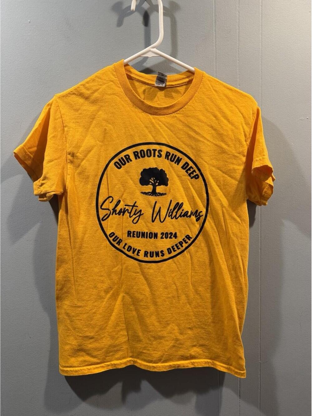 Unisex Gildan Heavy Cotton T Shirt Size Small Yellow (our Roots Run Deepz) Print